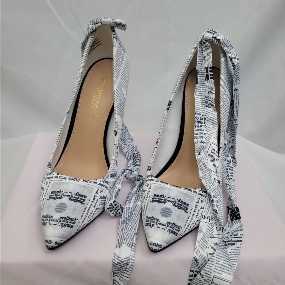 News Paper Print ShoeDazzle Heels